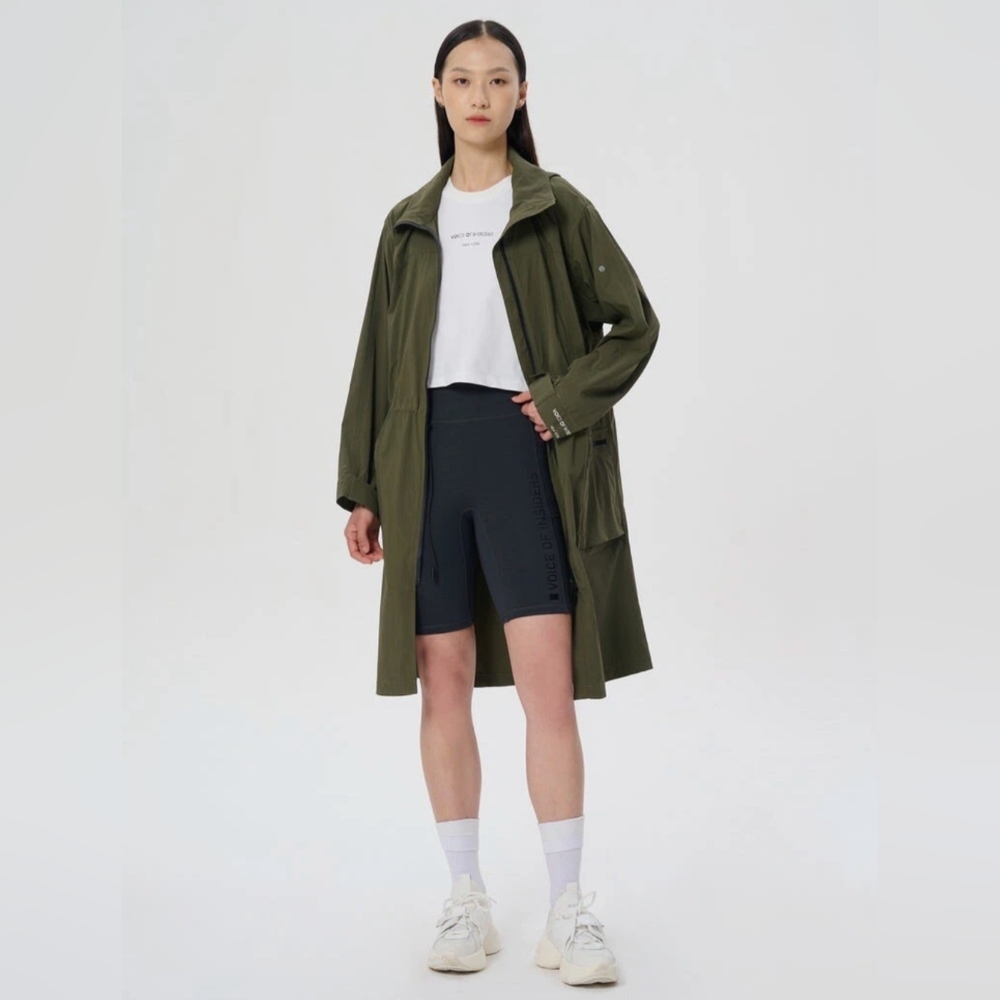 Voice Of Insiders Long Green Jacket Small Oversized Coat S Olive Green - Picture 12 of 13